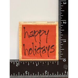 Vap Scrap Happy Holidays Wood MOUNTED Rubber Stamp BY ELLEN VENER